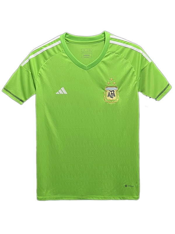 Argentina maillot de gardien de but uniforme de football kit de football vert pour homme en tête maillot de sport 2023-2024